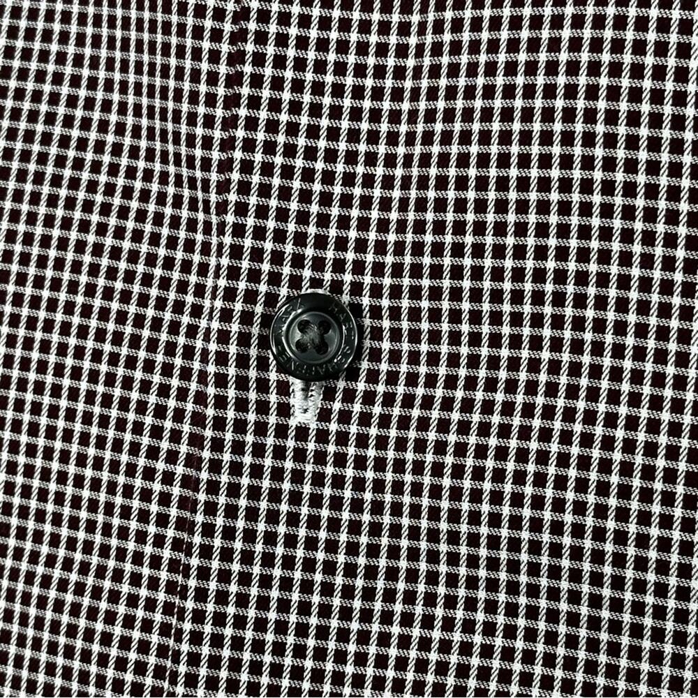 Hart Schaffner Marx Long Sleeve Cranberry & White checkered Shirt XL - Picture 4 of 12